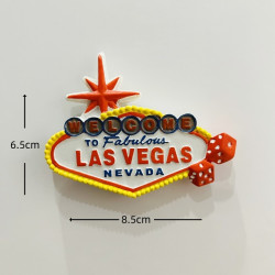 Las Vegas Welcome Sign + Dice Fridge Magnet: Bring Sin City’s Glitz and Fun Home