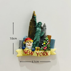 New York Christmas-Themed 3D Fridge Magnet: Wrap Manhattan Landmarks in Holiday Cheer