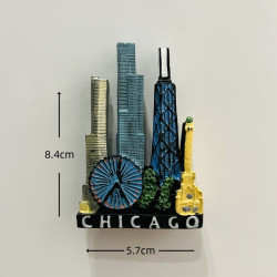 Chicago Landmark 3D Fridge Magnet: Stand the Windy City’s Skyscrapers and Ferris Wheel in Daily Life